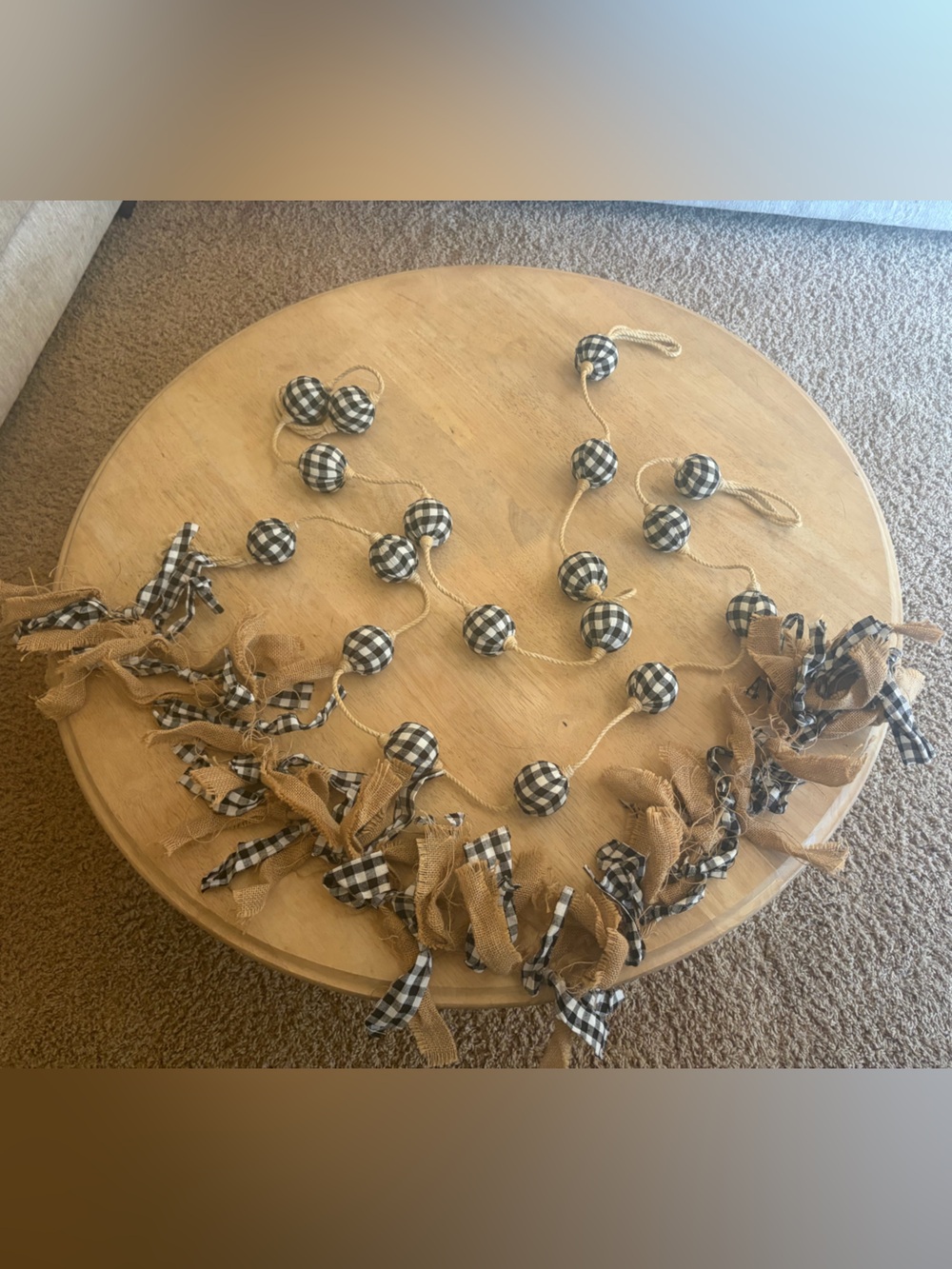 Hobby Lobby black and white checkered print garland